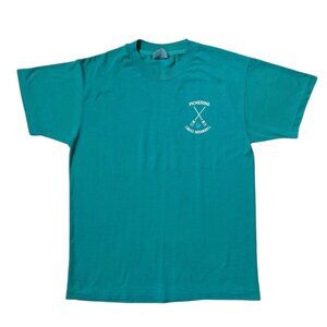 90s Vintage Pickering Ladies Broomball T-shirt Single Stitch Sports Green Thin.